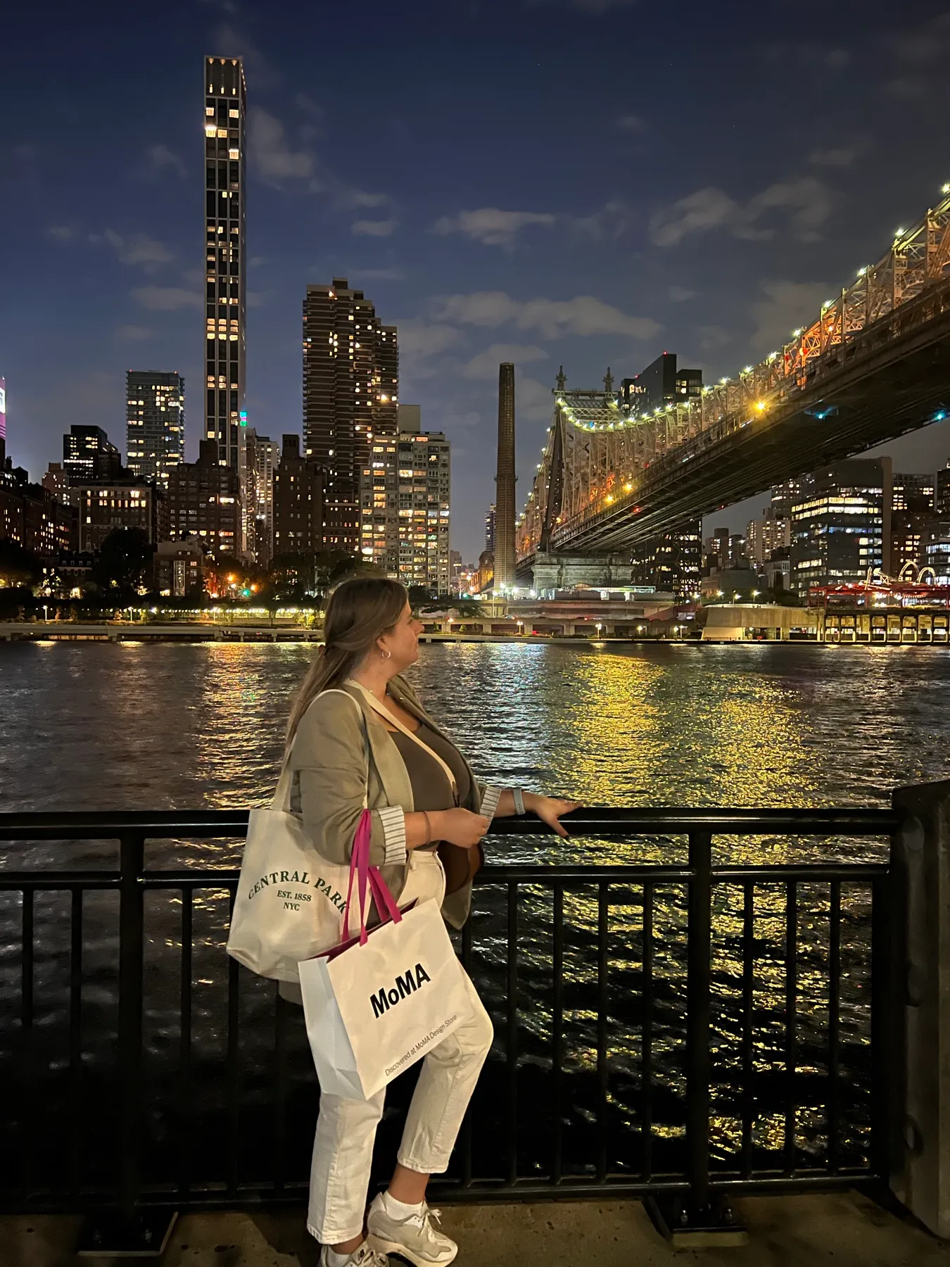 Manhattan de noche desde Roosevelt Island