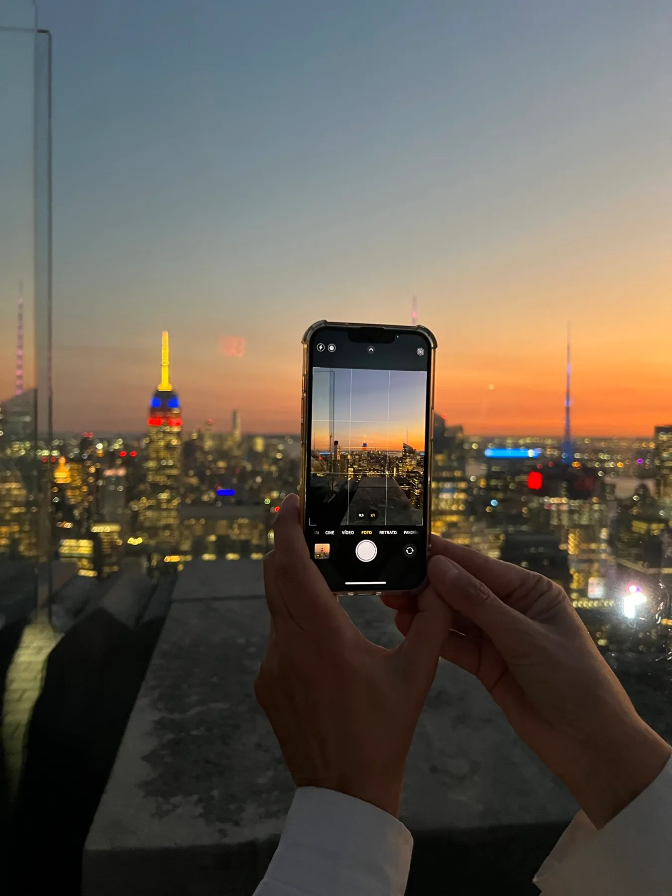 Atardecer desde el Top of the Rock con el Empire State iluminado